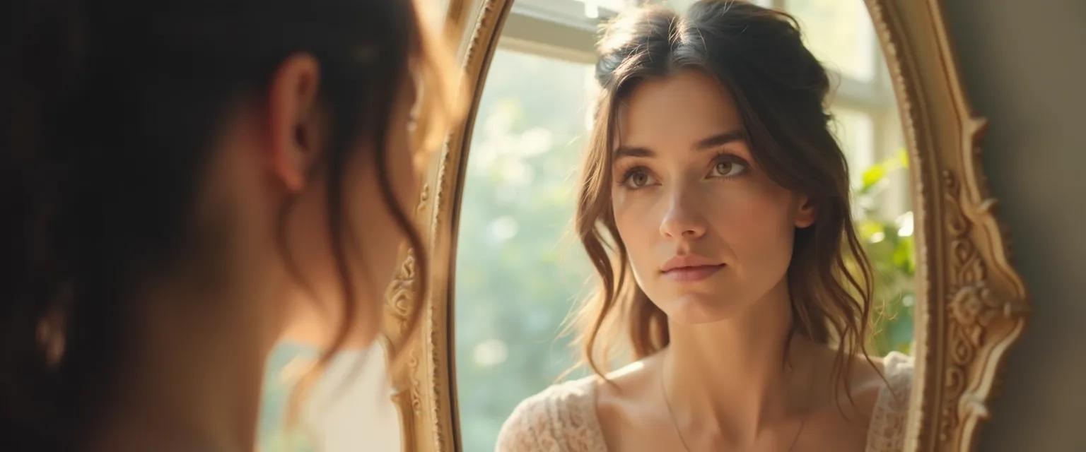 Person practicing mirror work exercises for self-awareness and self-esteem