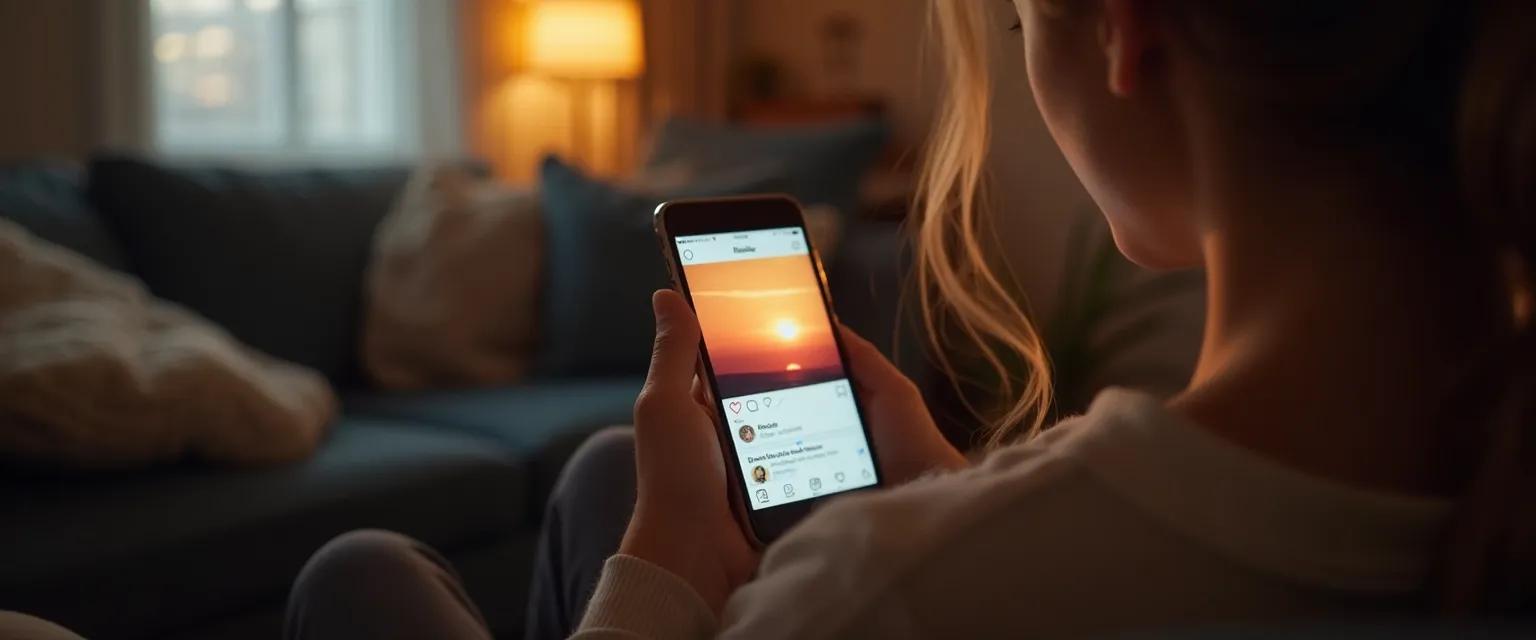 Person scrolling through breakup TikTok content with healthy boundaries