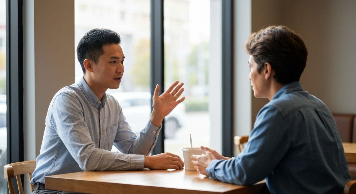 Person offering supportive words to someone who lost their business, showing what to say to someone who lost their entrepreneurial venture