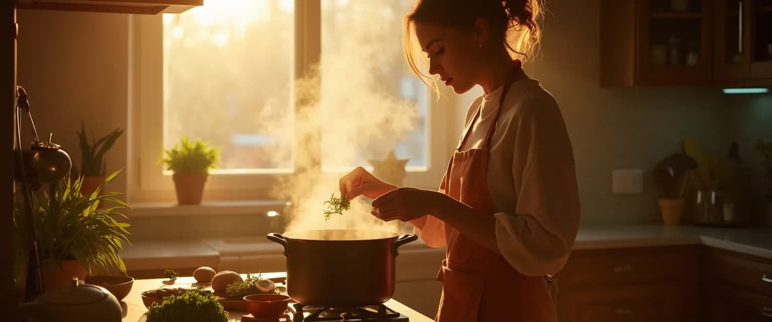 Person cooking as one of the therapeutic ways to get over a heartbreak