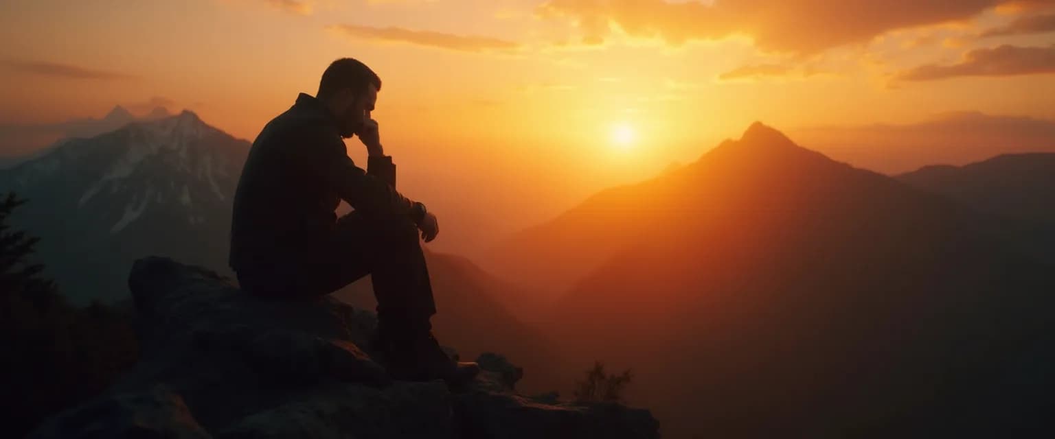 Man confidently managing anxiety in masculine identity through strength-based techniques