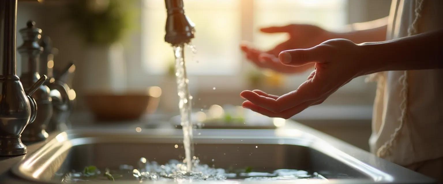 Person practicing mindful dishwashing as a calming mindfulness activity