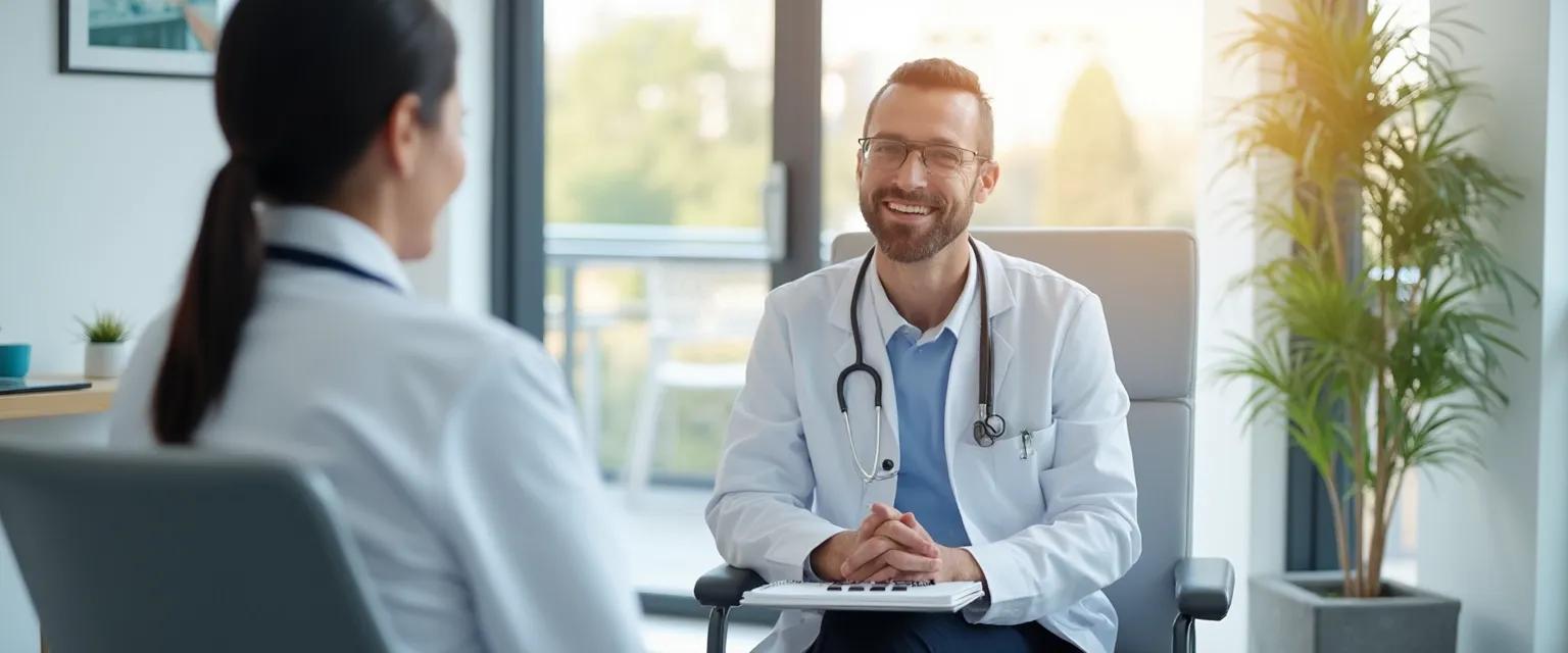 Patient demonstrating confidence in self-advocacy during a medical appointment