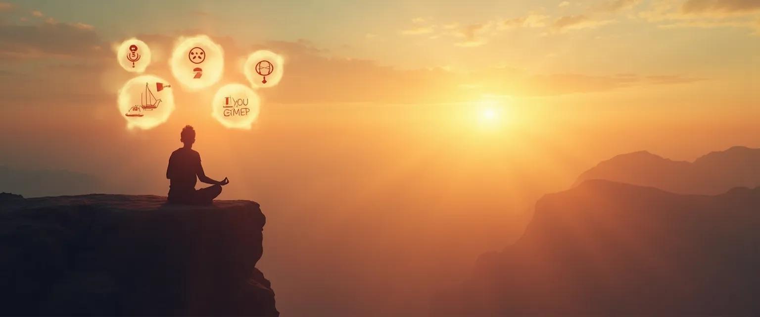 Person practicing critical thinking and self-awareness exercises in everyday situations