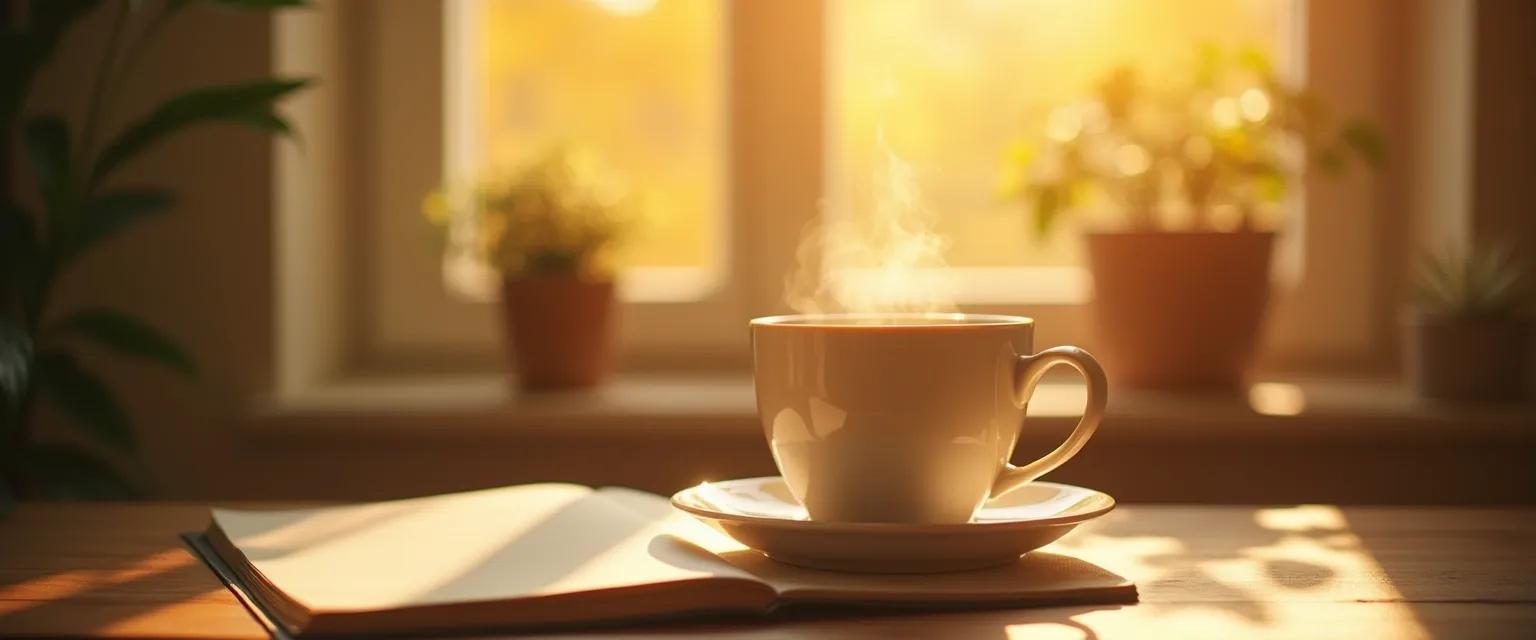 Woman practicing morning rituals for a happy mind happy life while watching the sunrise