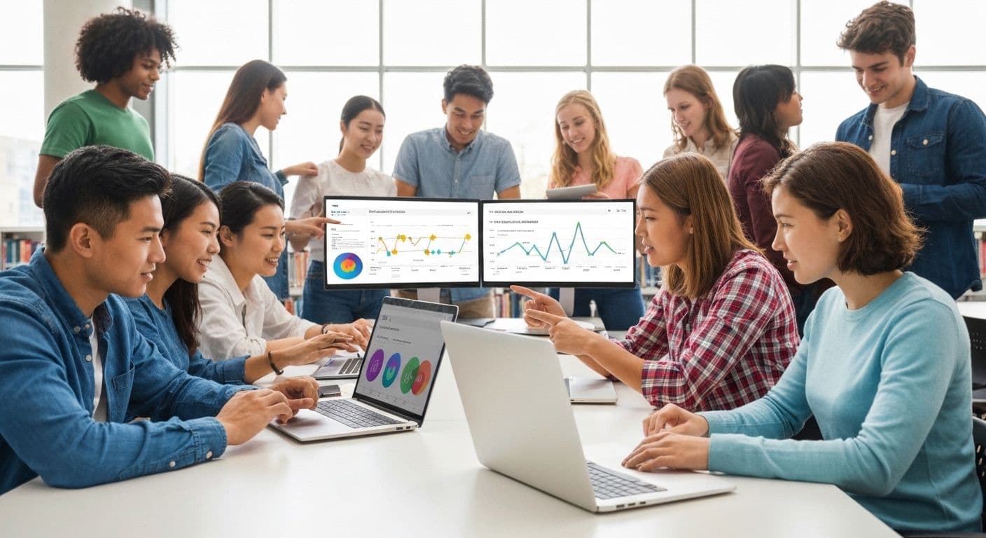 Student developing self awareness through simple observation techniques during study session