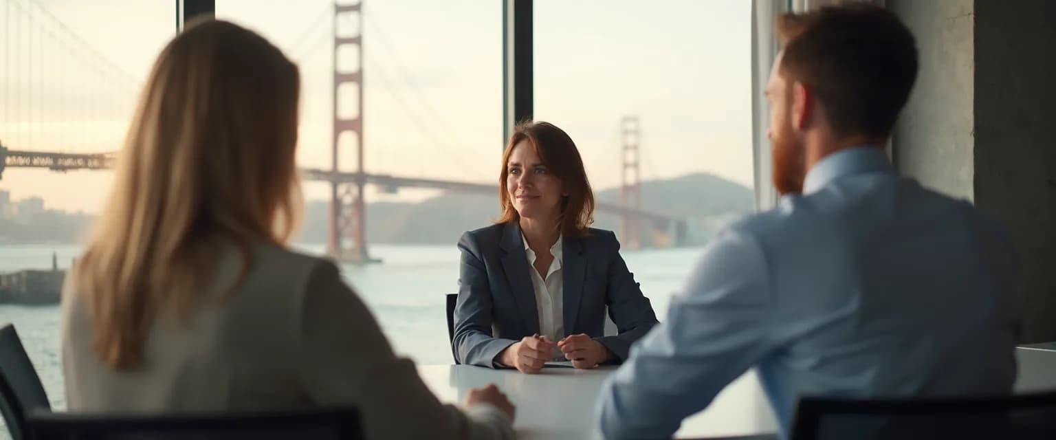 Professionals using EQ intelligence techniques during workplace conflict resolution