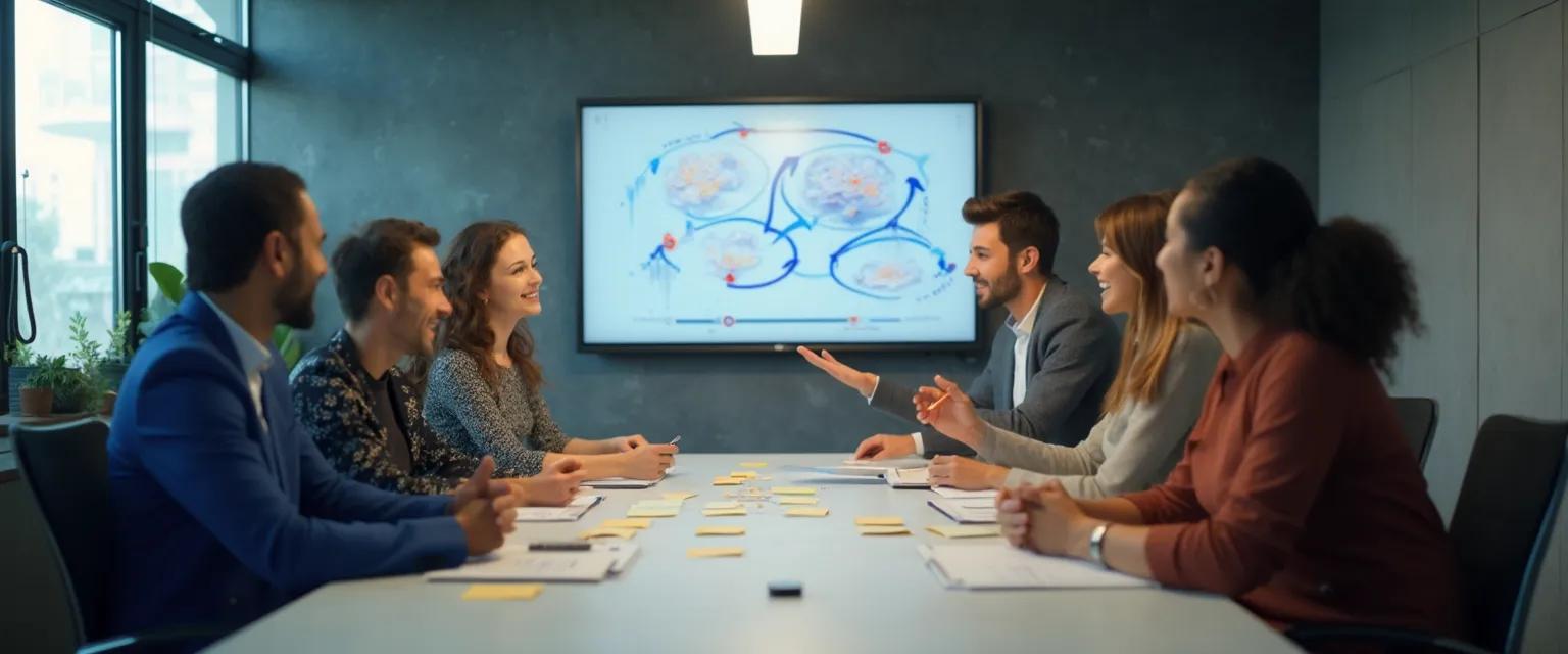 Team members engaging in emotional intelligence teamwork through micro-feedback techniques