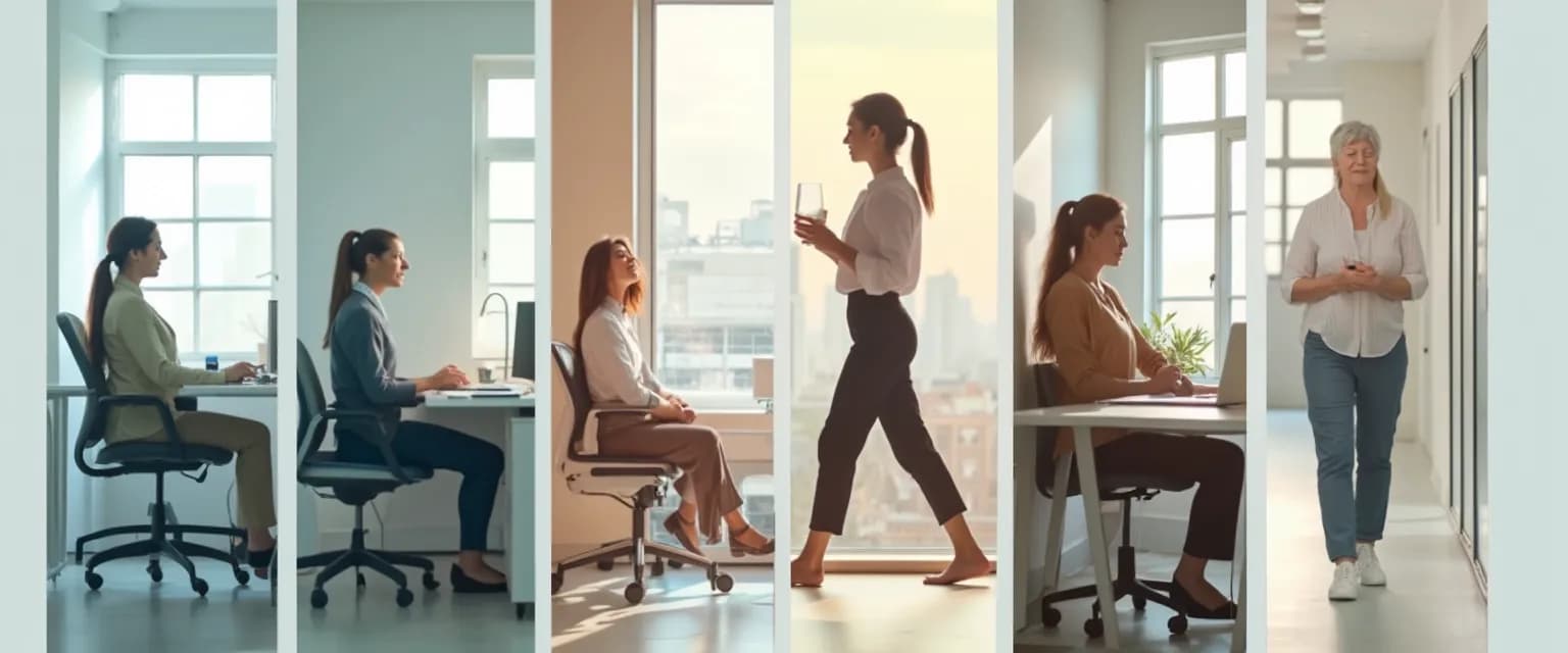 Professional taking a two-minute microbreak for employee health and wellbeing at desk