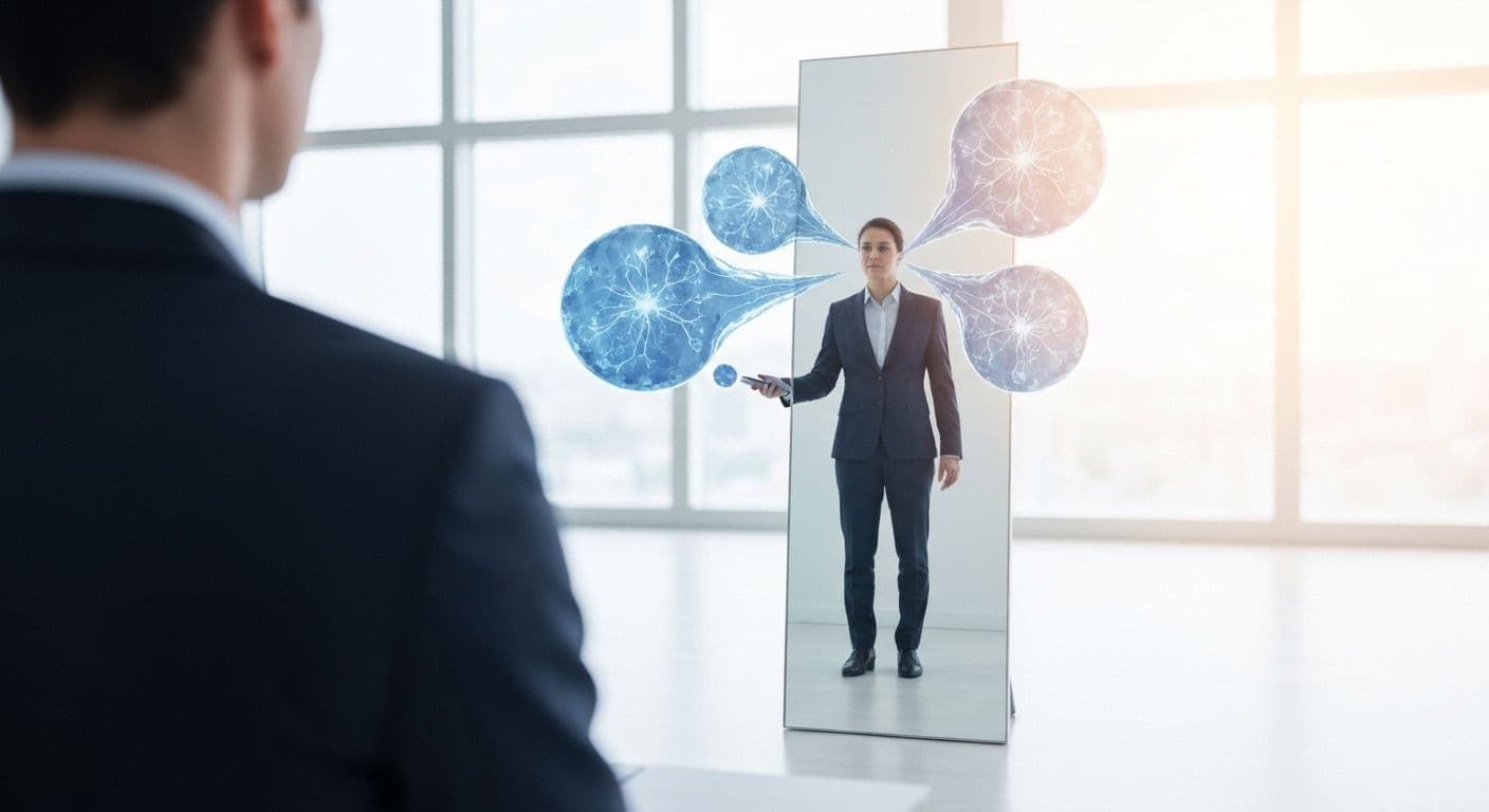 Person reflecting on personal development self awareness to improve decision-making skills