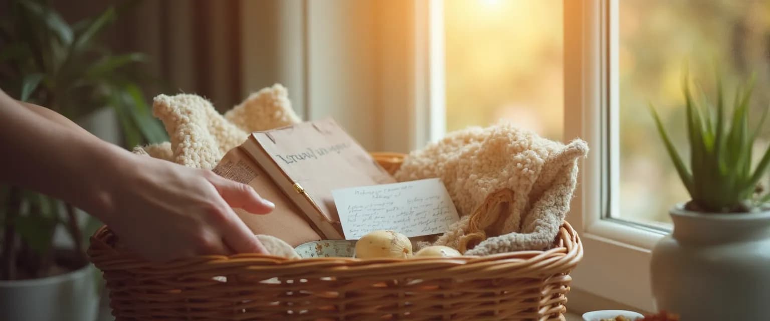 Meaningful care packages to send a grieving friend with personalized comfort items