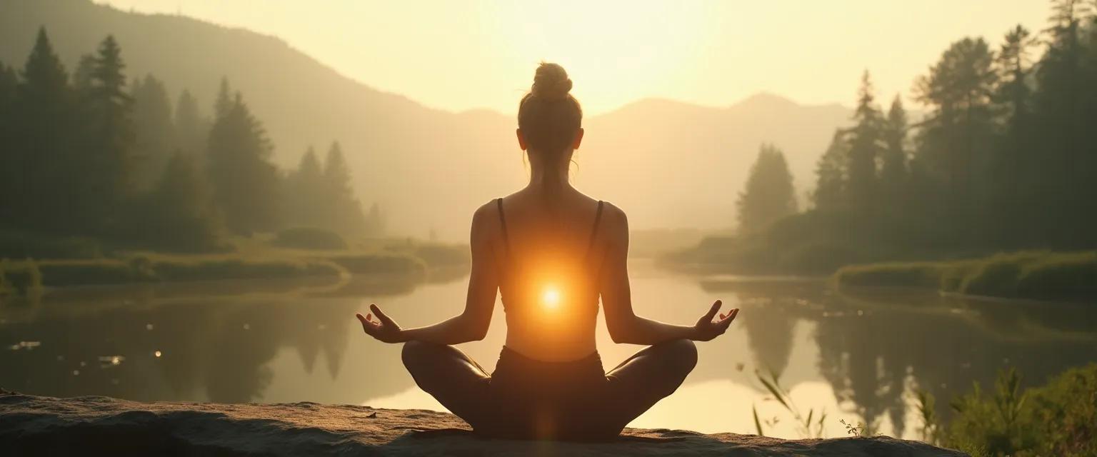 Woman practicing mind-body integration techniques for reconditioning the body to a new mind