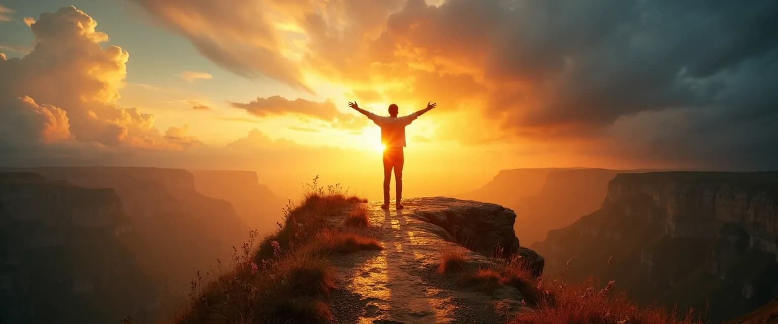 Person making the choice for happiness after experiencing life disappointments