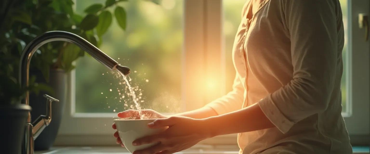 Person practicing body mind awareness while performing everyday activities