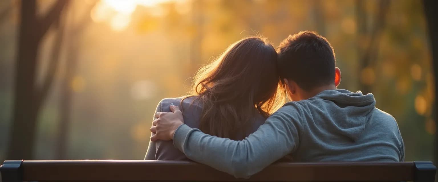 Person offering comforting words to console a grieving friend during a difficult time