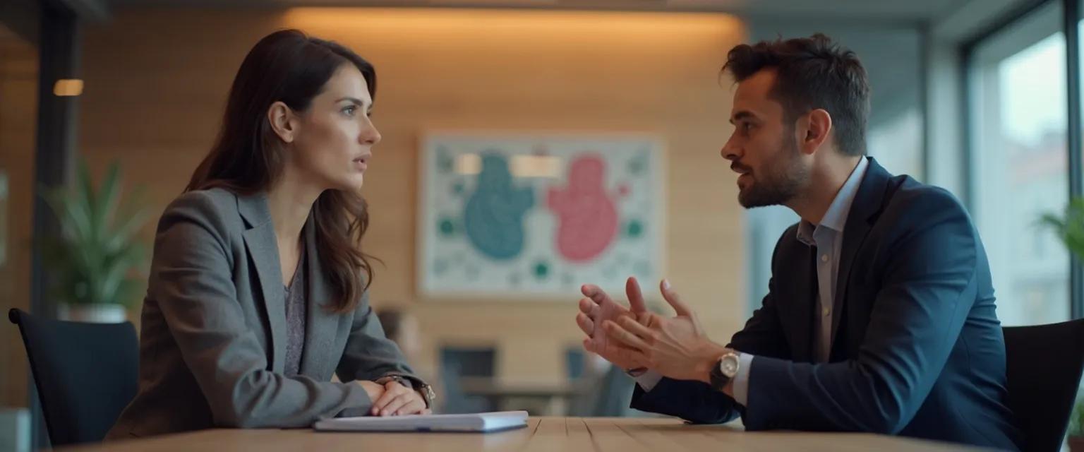 Professional demonstrating high IQ and self-awareness in workplace setting