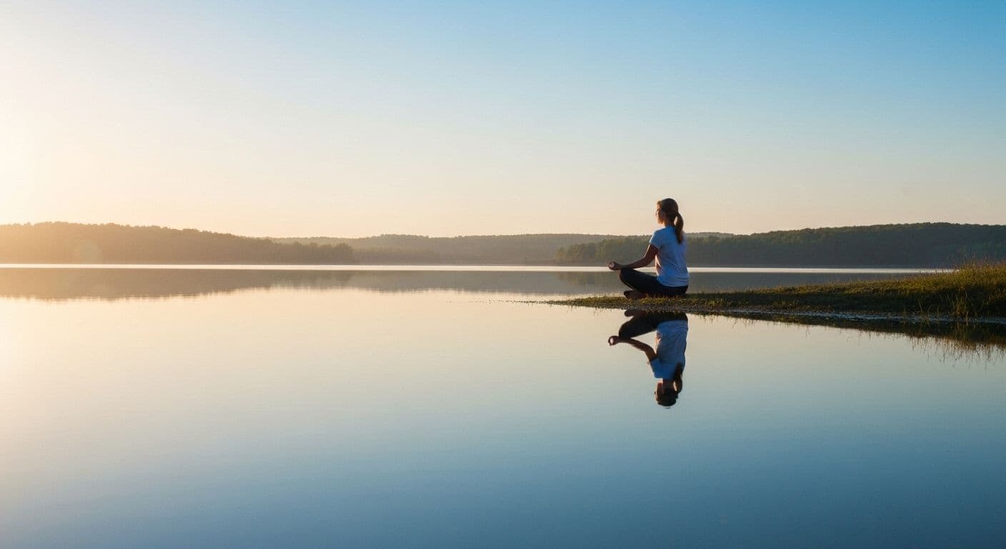 Person practicing mindful self awareness and self assessment techniques without overthinking