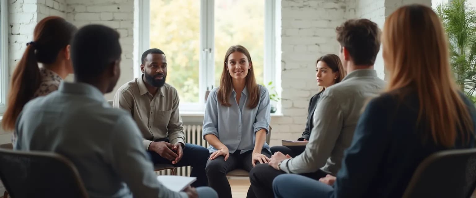 Team engaged in mindful communication for improving self-awareness in the workplace
