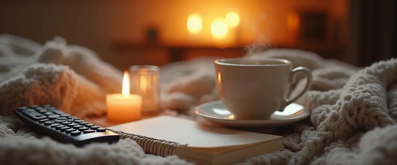 Woman practicing self-care while watching Love Is Blind breakup episode on television