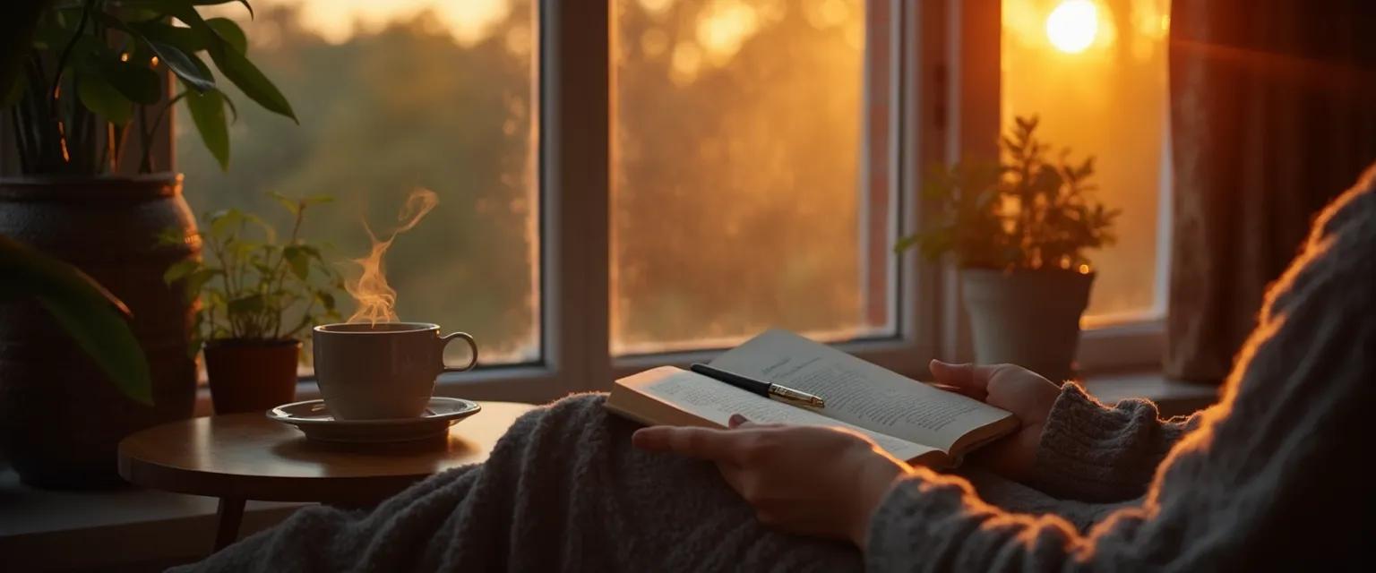Woman practicing evening rituals to headspace unwind your mind without screens