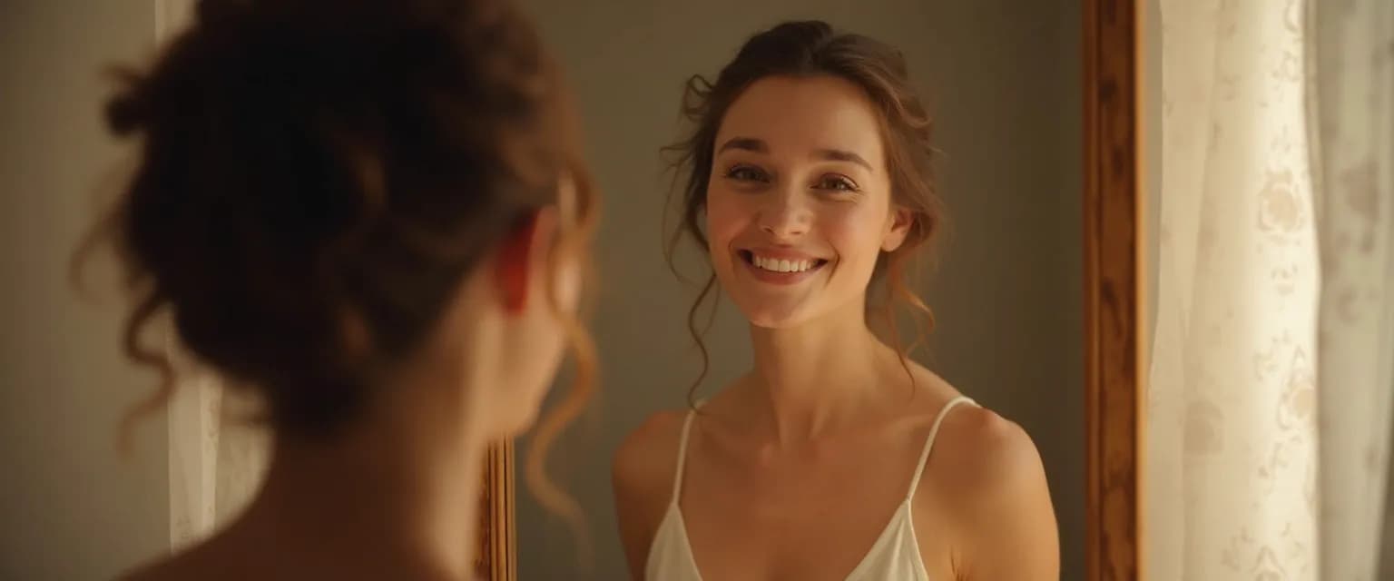 Person practicing self awareness and self acceptance by embracing their unique qualities