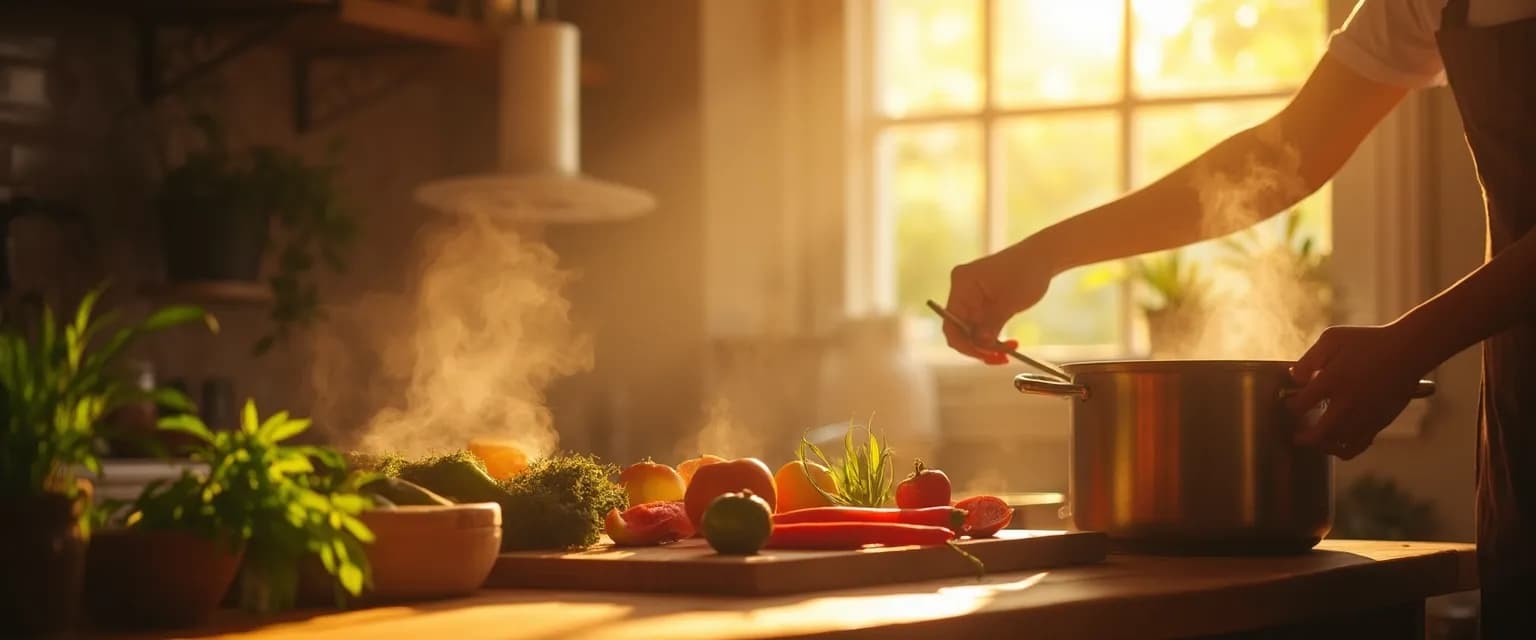 Person cooking as part of tips for getting over a breakup and healing emotionally