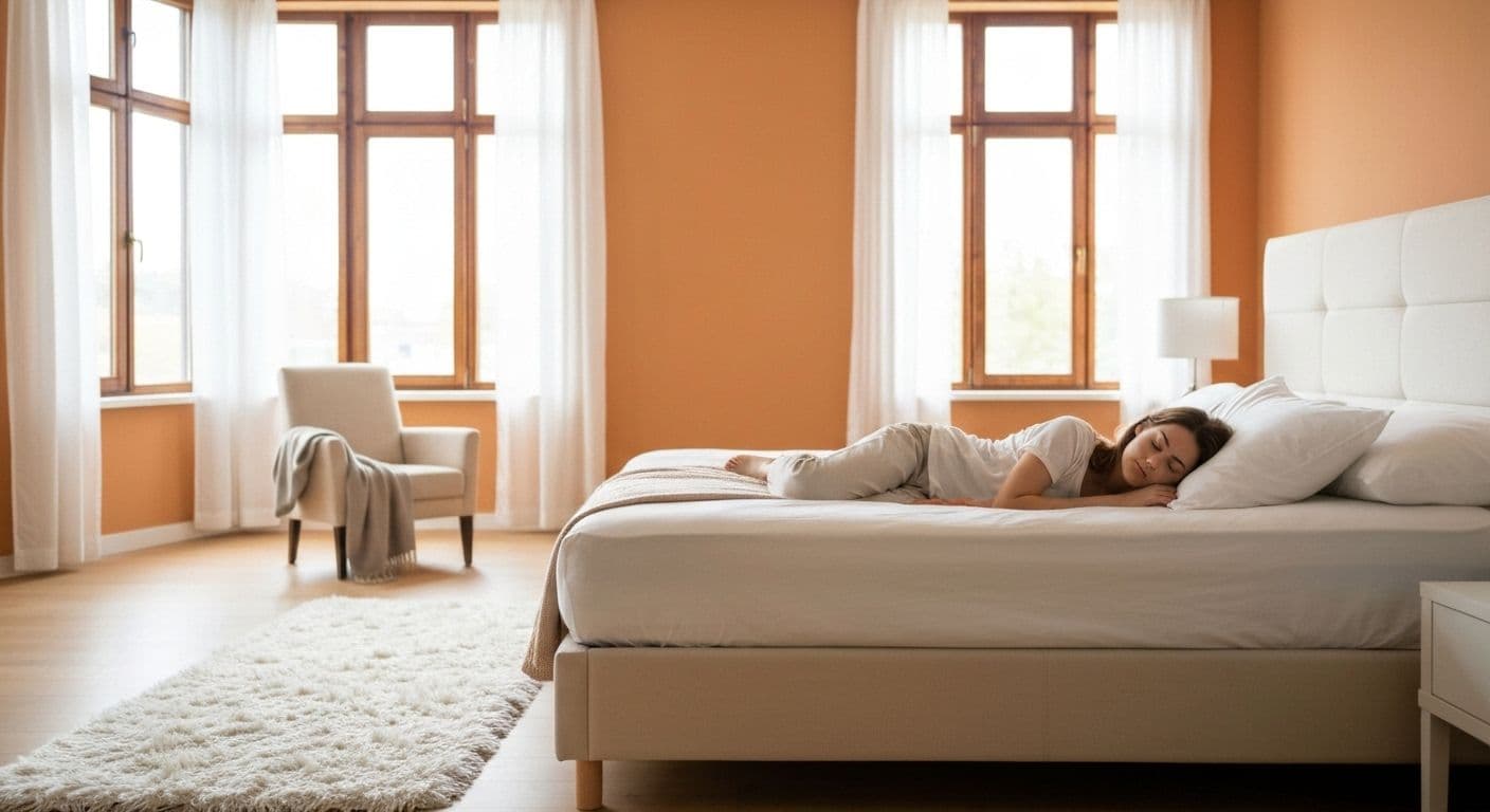 Person peacefully sleeping with calm expression showing emotional mind at rest