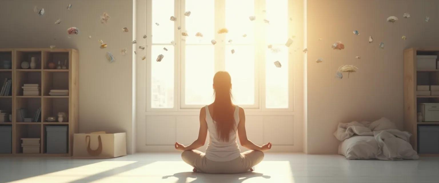 Person practicing 5-minute mental cleanse techniques for calmer mind thoughts