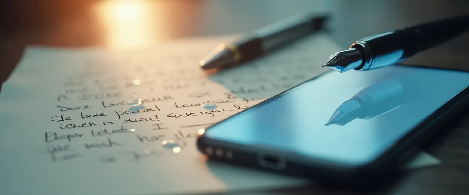 Comparison of handwritten letters and digital messages to send someone grieving