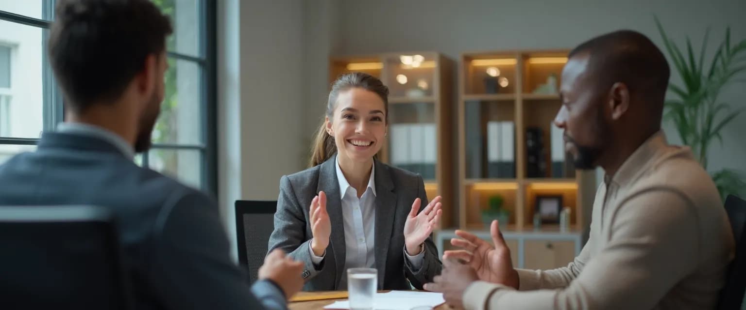 Team leader with high emotional IQ mediating a conflict between team members