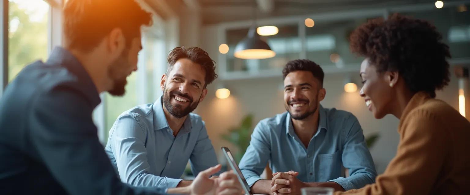 Professionals using emotional quotient skills to build stronger workplace relationships