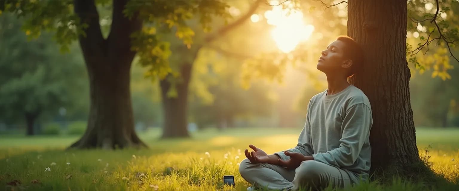 Person practicing mindfulness techniques in everyday environment to master mindfulness without apps