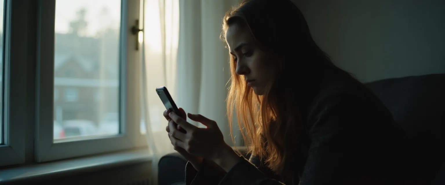 Person reflecting on dismissive avoidant breakup regret while looking at old messages