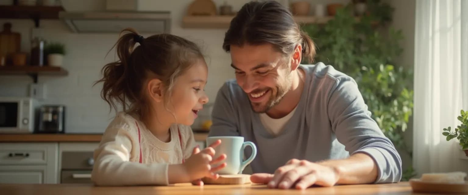 Parent and child discussing the concept of emotional intelligence during everyday conversation