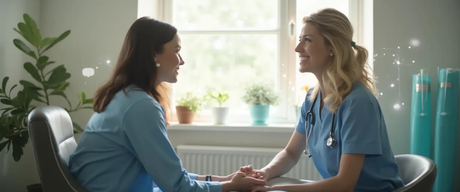 Nurse practicing examples of self-awareness in healthcare during patient interaction