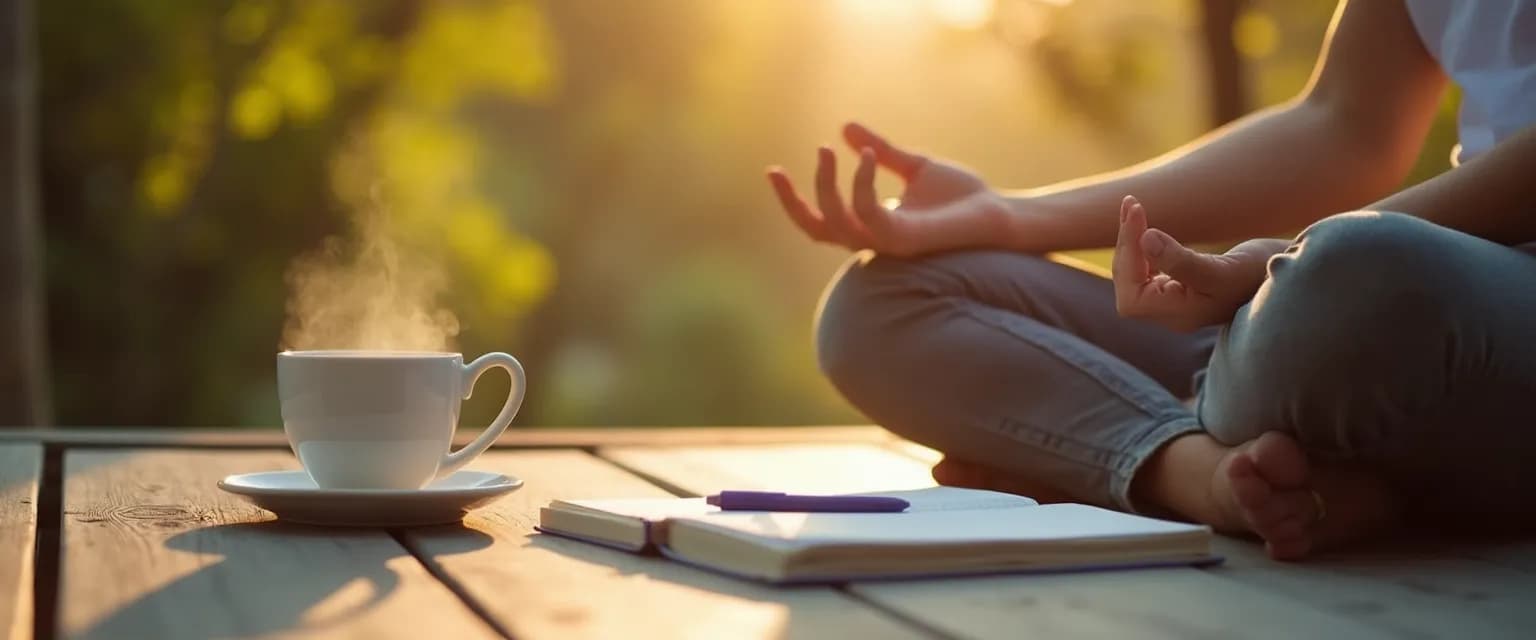 Person taking a brief moment for increasing self-awareness through micro-reflection technique