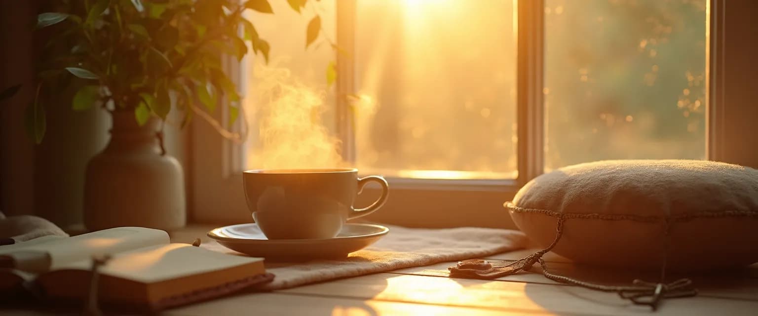 Person practicing mindful sparks during their morning routine for better wellbeing