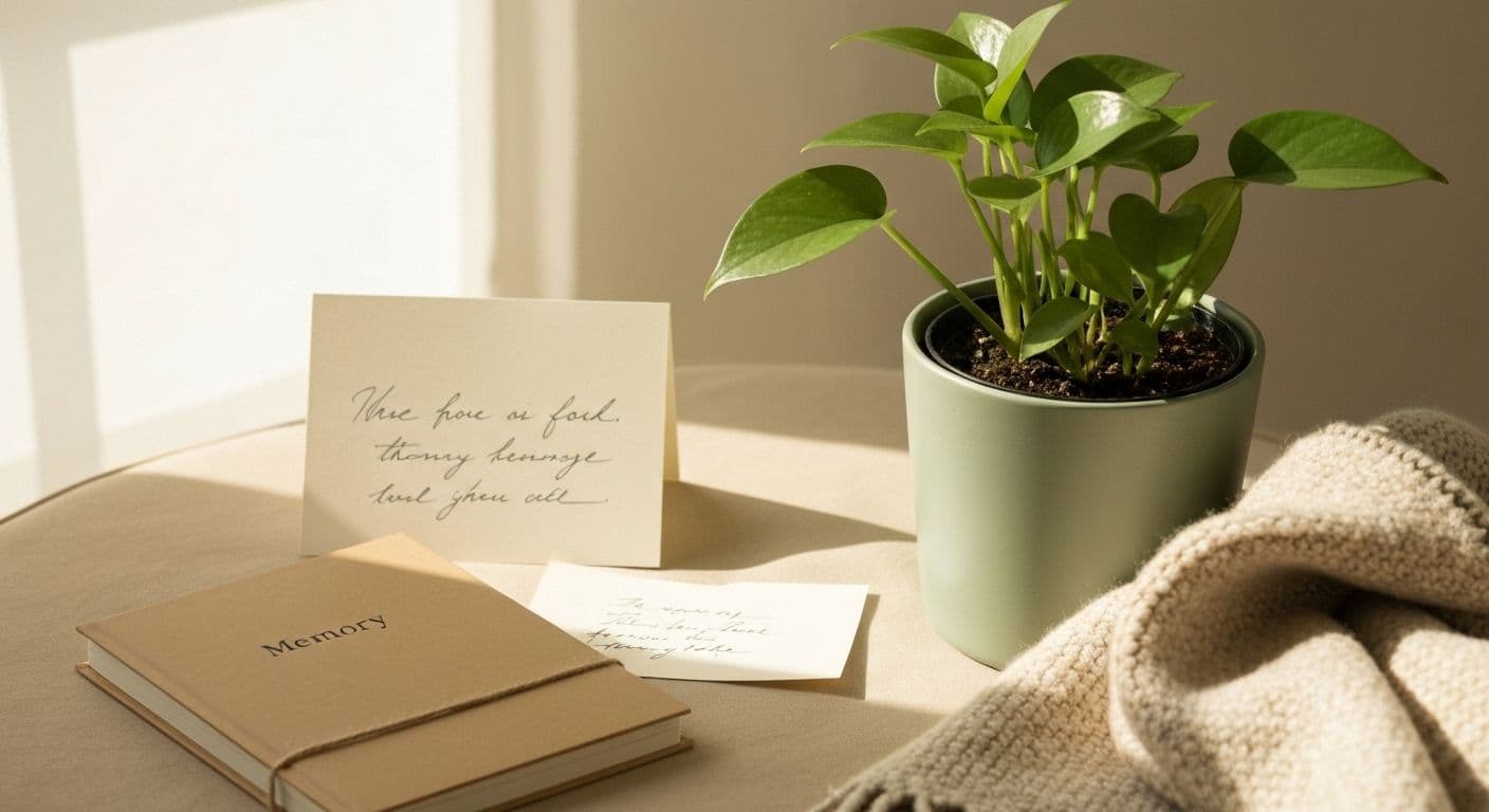 Thoughtful grief support gifts including comfort items and meal delivery for someone who is grieving