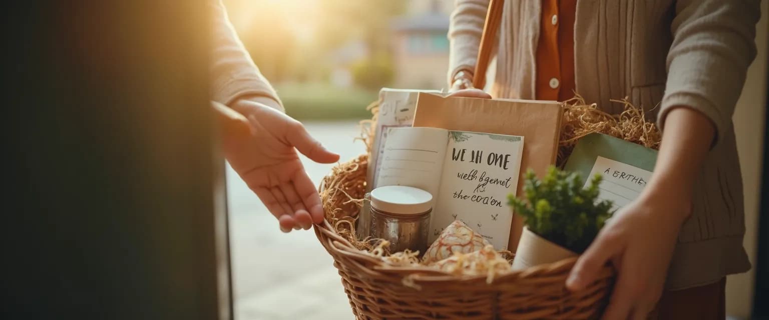 Thoughtful gift for a bereaved friend with a handwritten note of support