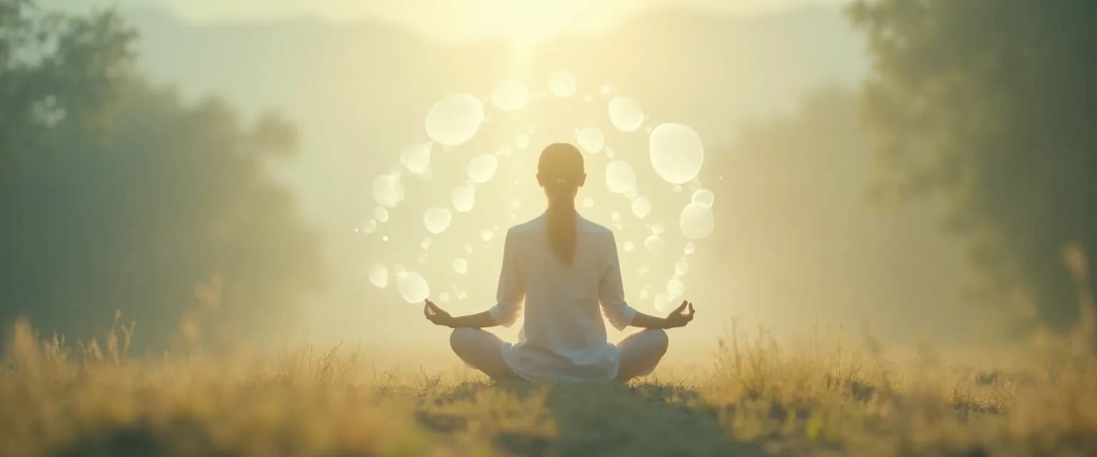 Person practicing cognitive self-awareness through mindful observation of thoughts