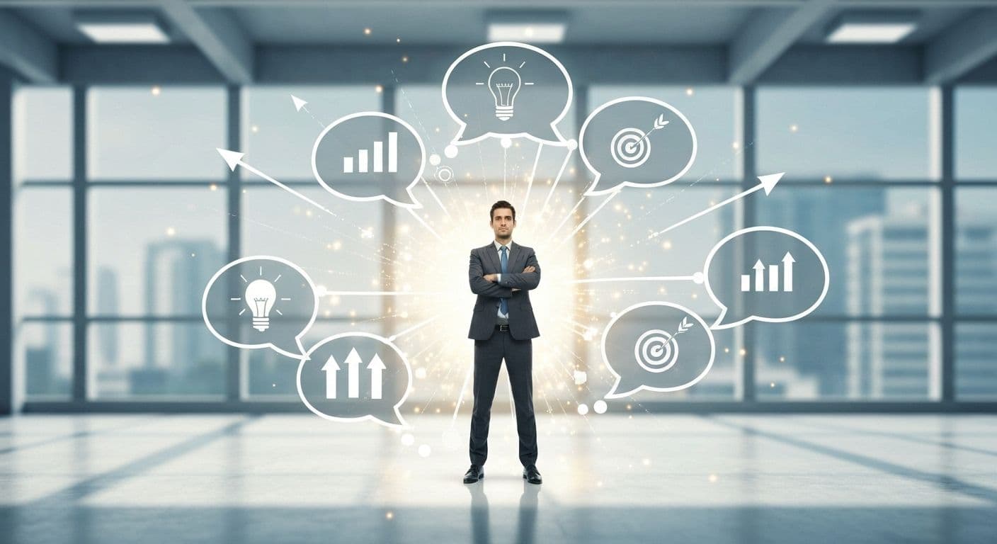 Professional managing thoughts intentionally showing how your mind is your business for career success