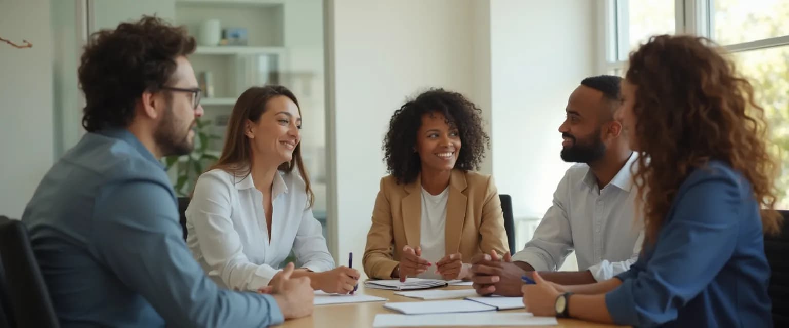 Professional developing skills required for emotional intelligence in workplace meeting