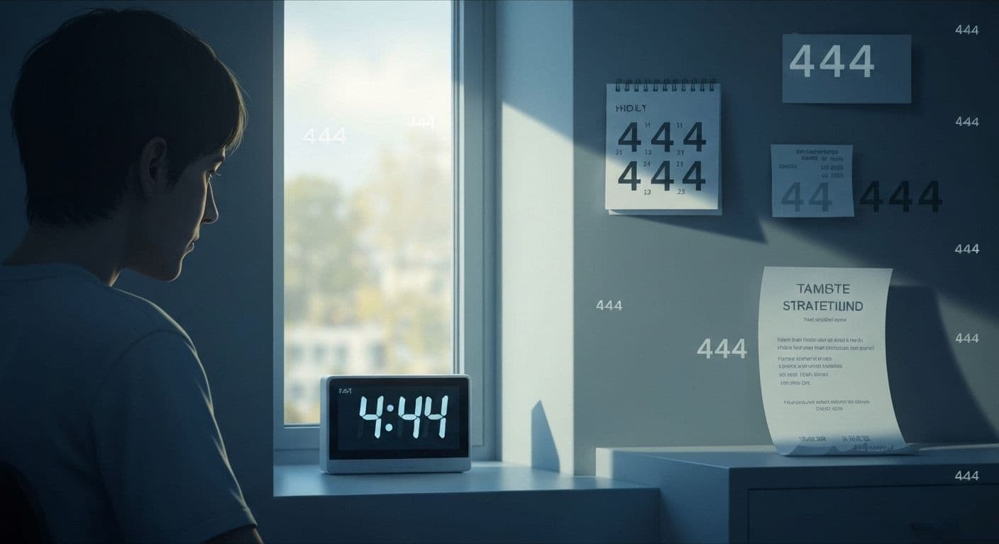 Person noticing 444 on clock after breakup representing pattern recognition during emotional stress