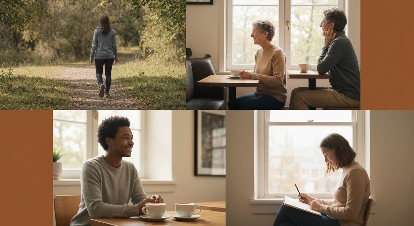 Person reflecting peacefully while considering alternatives to traditional grief sharing groups near me