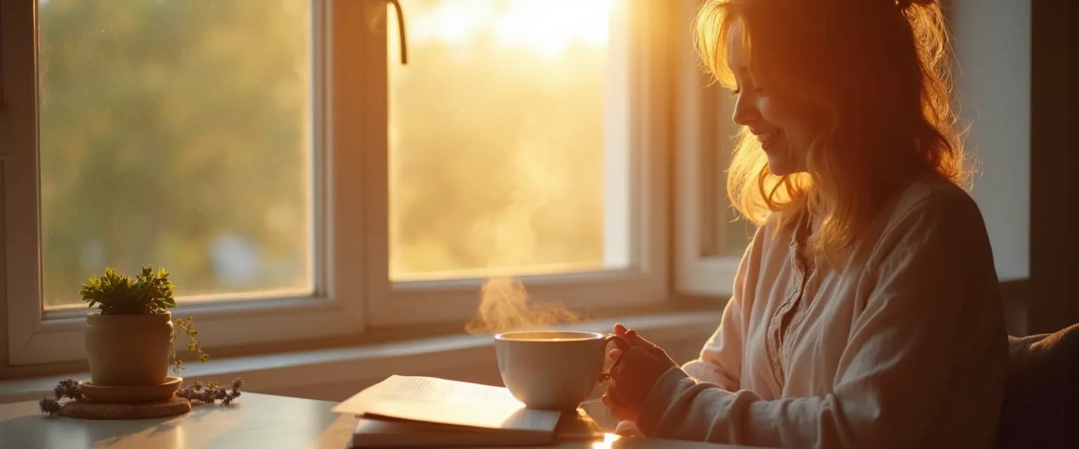 Person enjoying simple daily rituals that make me happy throughout the day