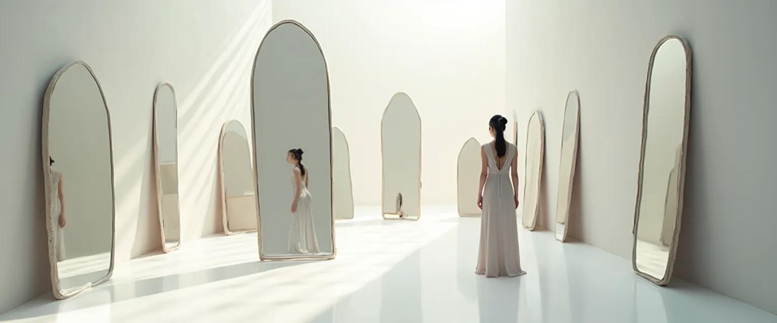 Person practicing 10 points on self-awareness using mirror exercises for emotional intelligence