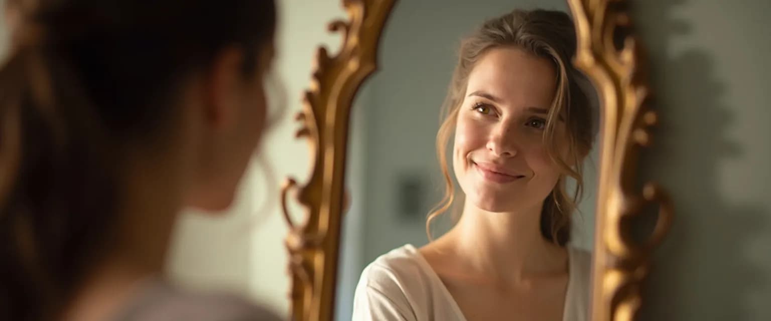 Person practicing self concept self awareness techniques through mindful reflection