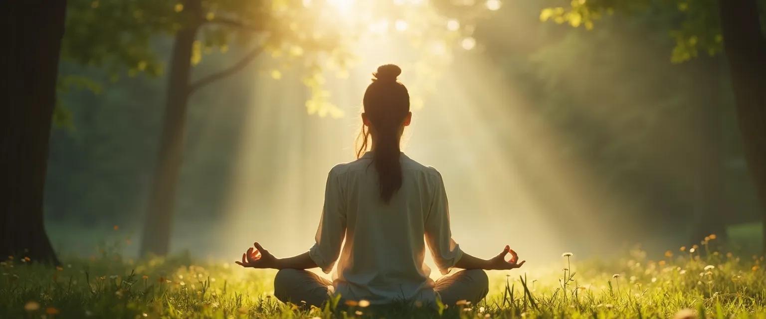 Person practicing daily mindfulness exercises for higher self conscious awareness