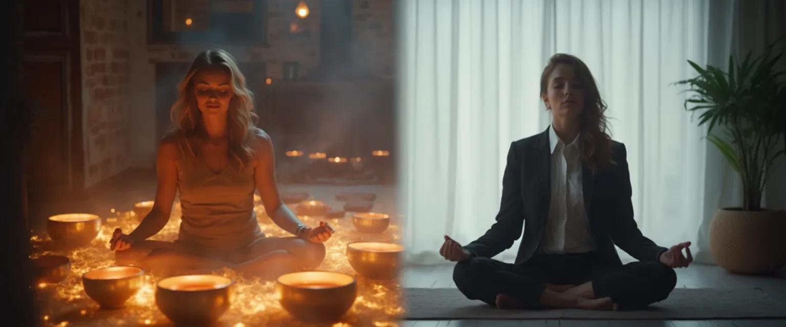 Professional using techniques to relax their mind during a busy workday