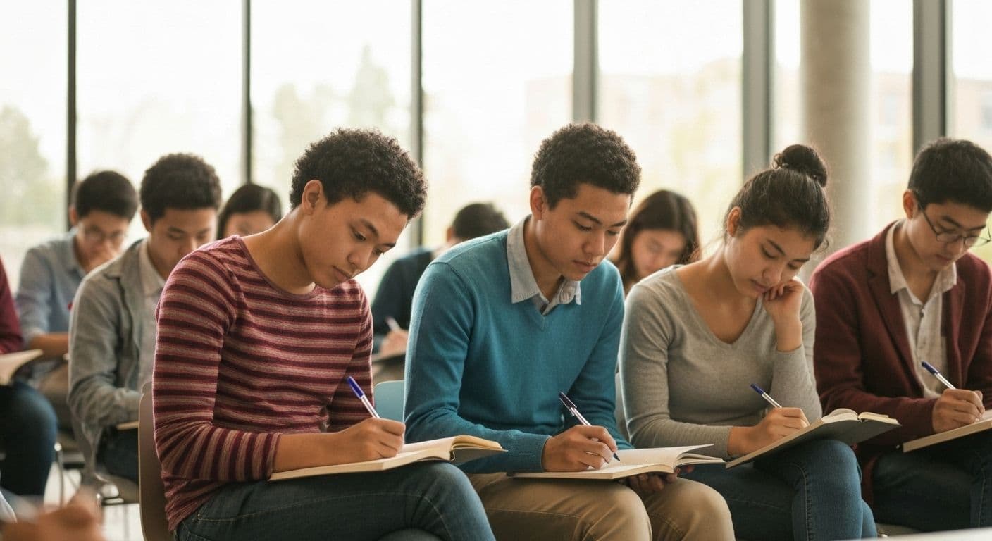 High school student practicing self awareness through weekly reflection ritual with voice memo